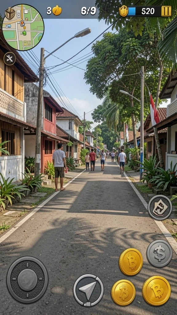 Ilustrasi permainan populer yang sedang dimainkan.