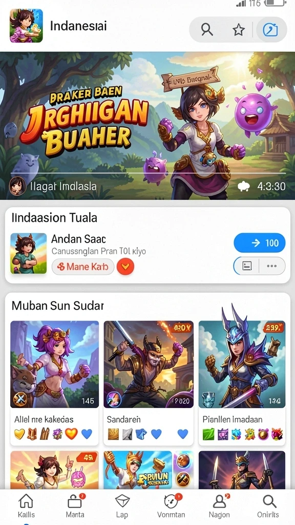 Pilihan permainan beragam yang siap dimainkan.