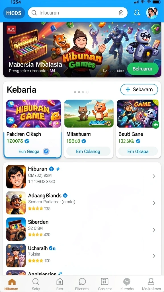 Screenshot menampilkan tampilan antarmuka utama permainan.