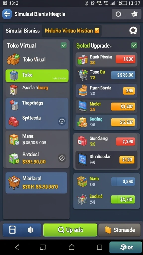 Menu pilihan permainan yang beragam dan menarik.
