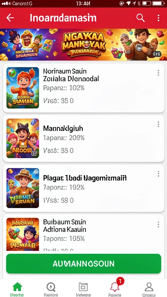 Tampilan awal permainan yang menarik dan memikat.