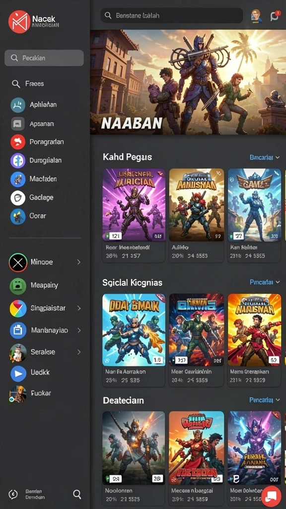 Tampilan karakter yang beragam dan menawan.