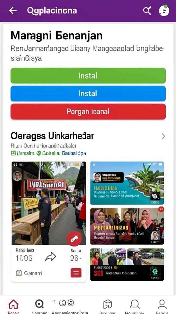 Tangkapan layar memperlihatkan menu karakter dan item.
