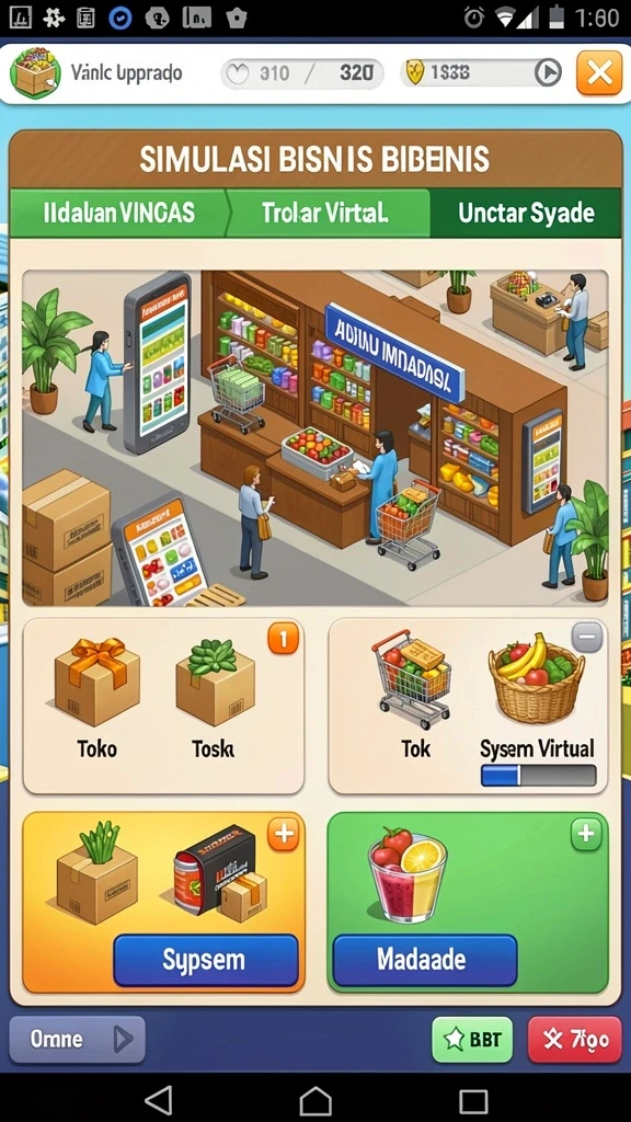 Karakter yang bisa diupgrade dengan item baru.